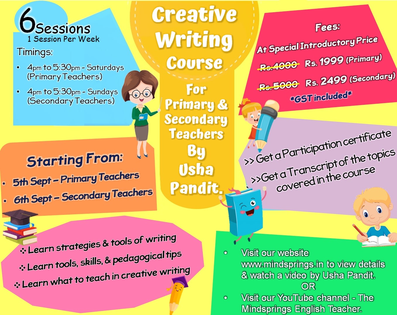 Creative writing coursefor Primary and Secondary Teachers